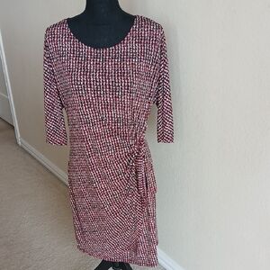 Robbie Bee Red and Black 3/4 Sleeve Dress